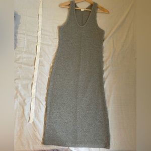 Grey brushed midi racerback dress